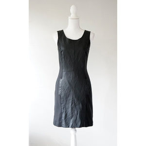 Kensie Black Knit and Pleather Dress